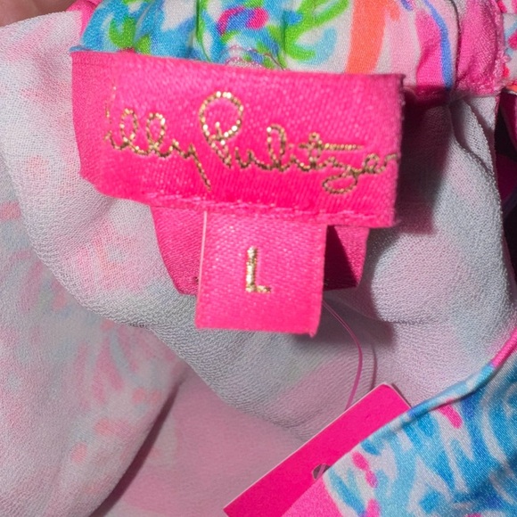 Lilly Pulitzer Julien "Seaing things" Prosecco pink Halter Top. Size Large NWT - Picture 9 of 15